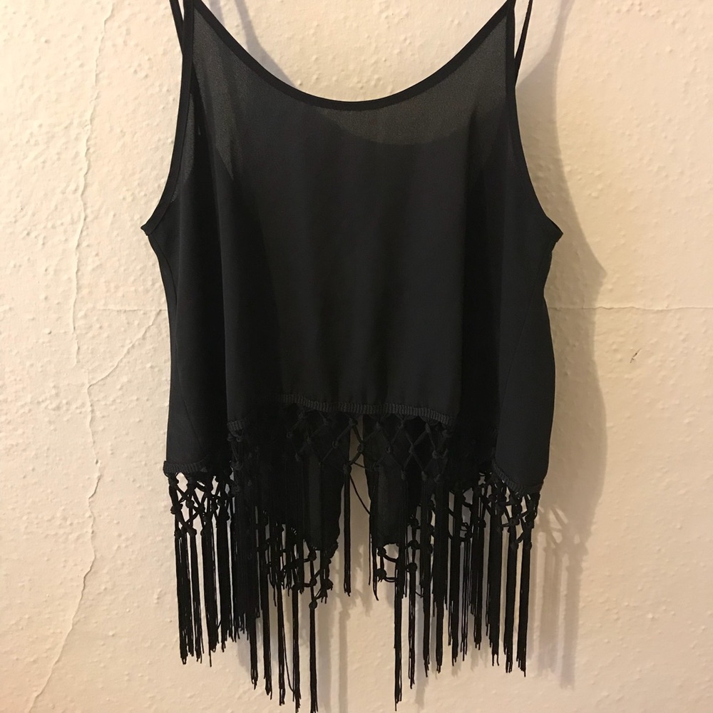 Vintage fringe low back cami